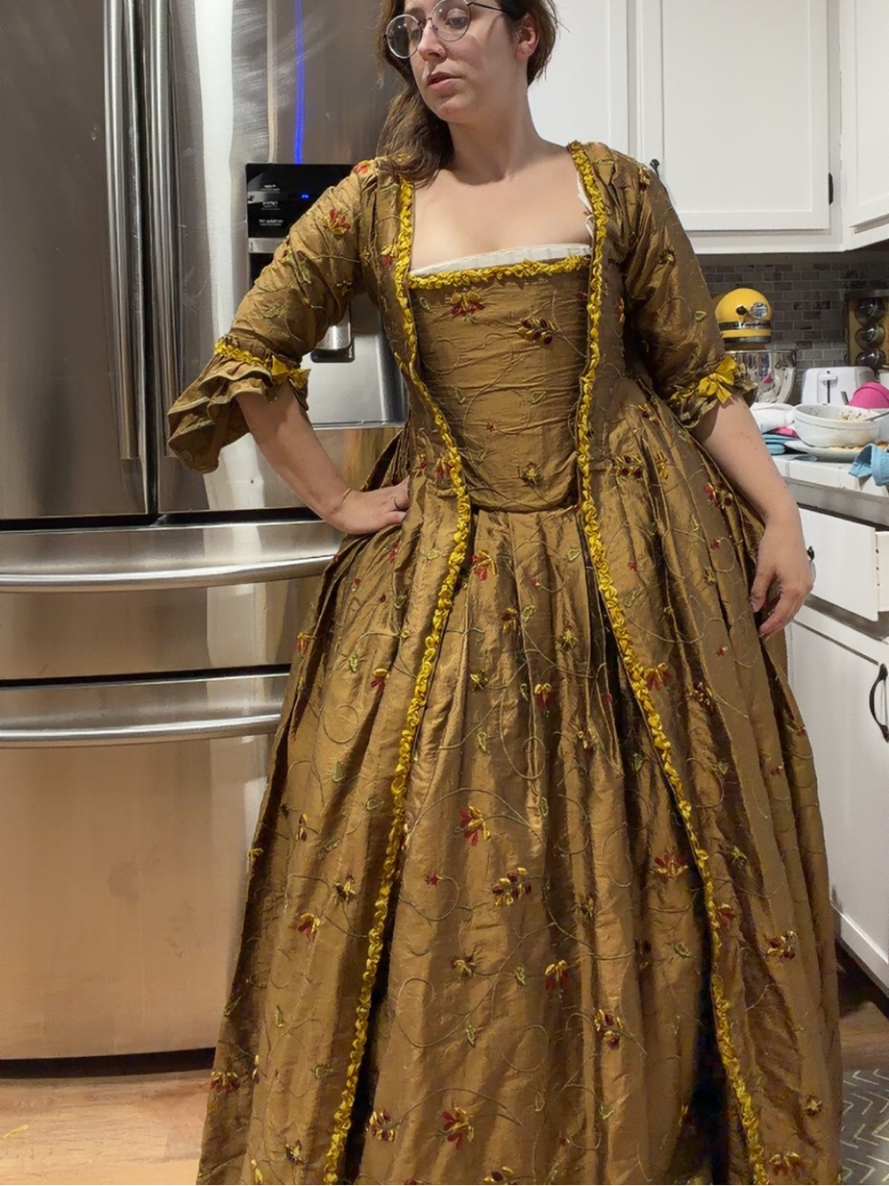 Gold rococo 18th century dress